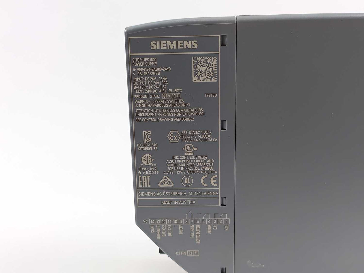 Siemens 6EP4134-3AB00-2AY0 SITOP UPS 1600 Power Supply