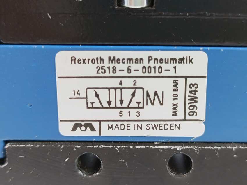 Rexroth Mecman 2518-6-0010-1 Pneumatic Solenoid Valve