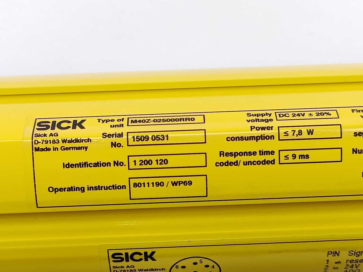 SICK 1200120 M40Z-025000RR0 with 1027906 PSD01-1501 BEAM