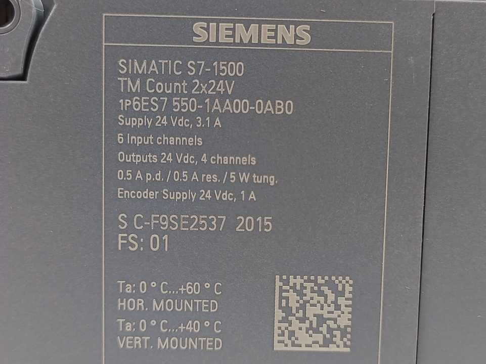 Siemens 6ES7 550-1AA00-0AB0 SIMATIC S7-1500 TM Count 2x24V