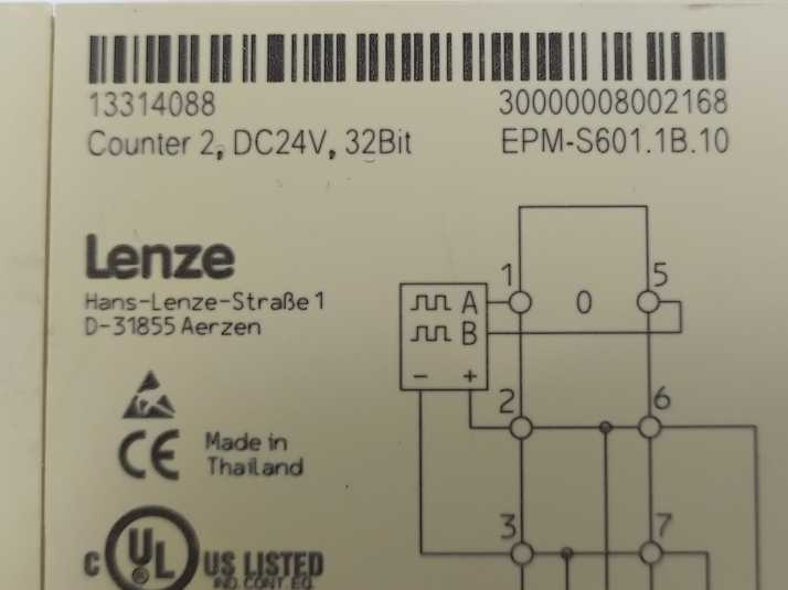 LENZE EPM-S601.1B.10 13314088, Counter 2, DC24V, 32Bit