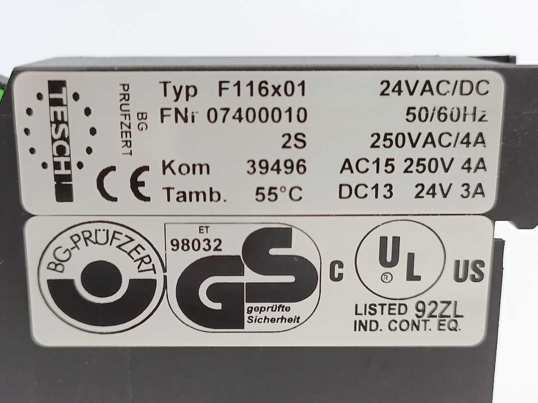TESCH 07400010 F116x01 Safety Relay