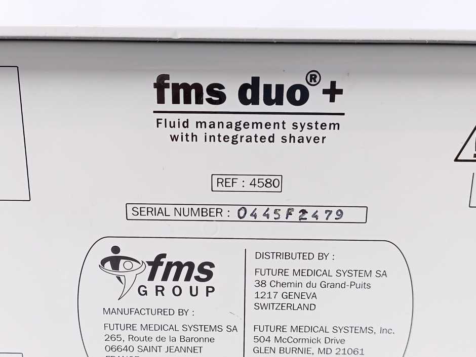 fms GROUP 4580 FMS Duo+ Fluid Management System w/ Integrated Shaver
