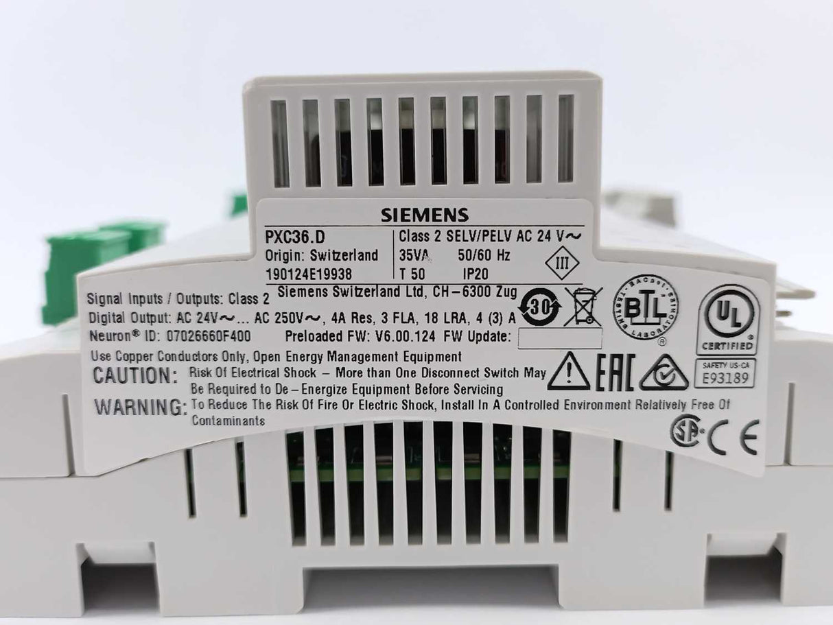 Siemens PXC36.D Automation Station w/ 36 Data Points and BACnet on LonTalk
