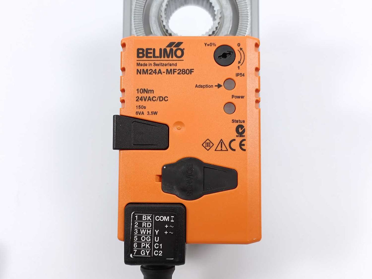 Belimo NM24A-MF280F Rotary Actuator, 10 Nm, 24VAC/DC, 150s, 6VA 3,5W