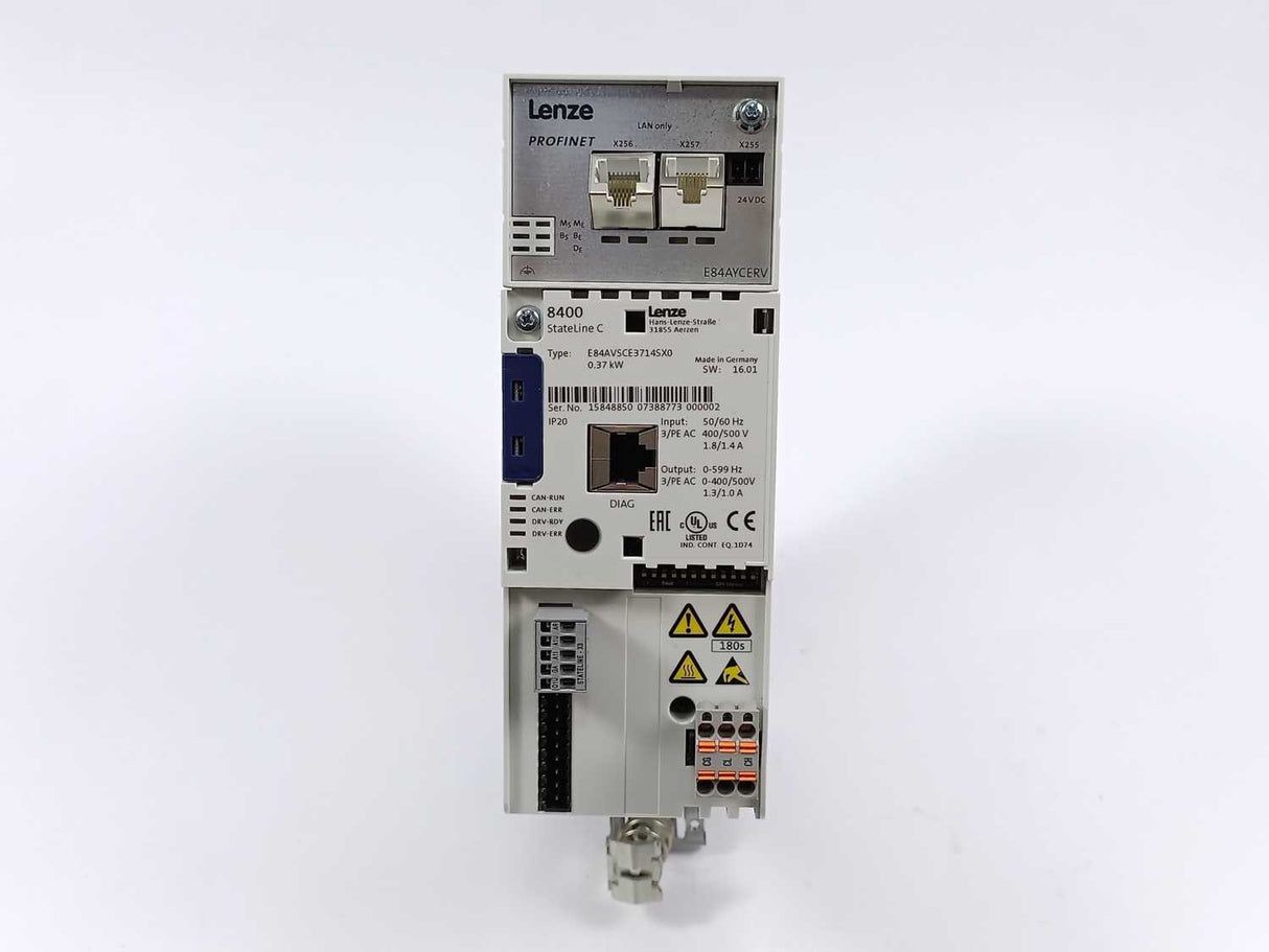 LENZE E84AVSCE3714SX0-ERXXX 15848850 8400 StateLine C 0,37kW Drive. Defective