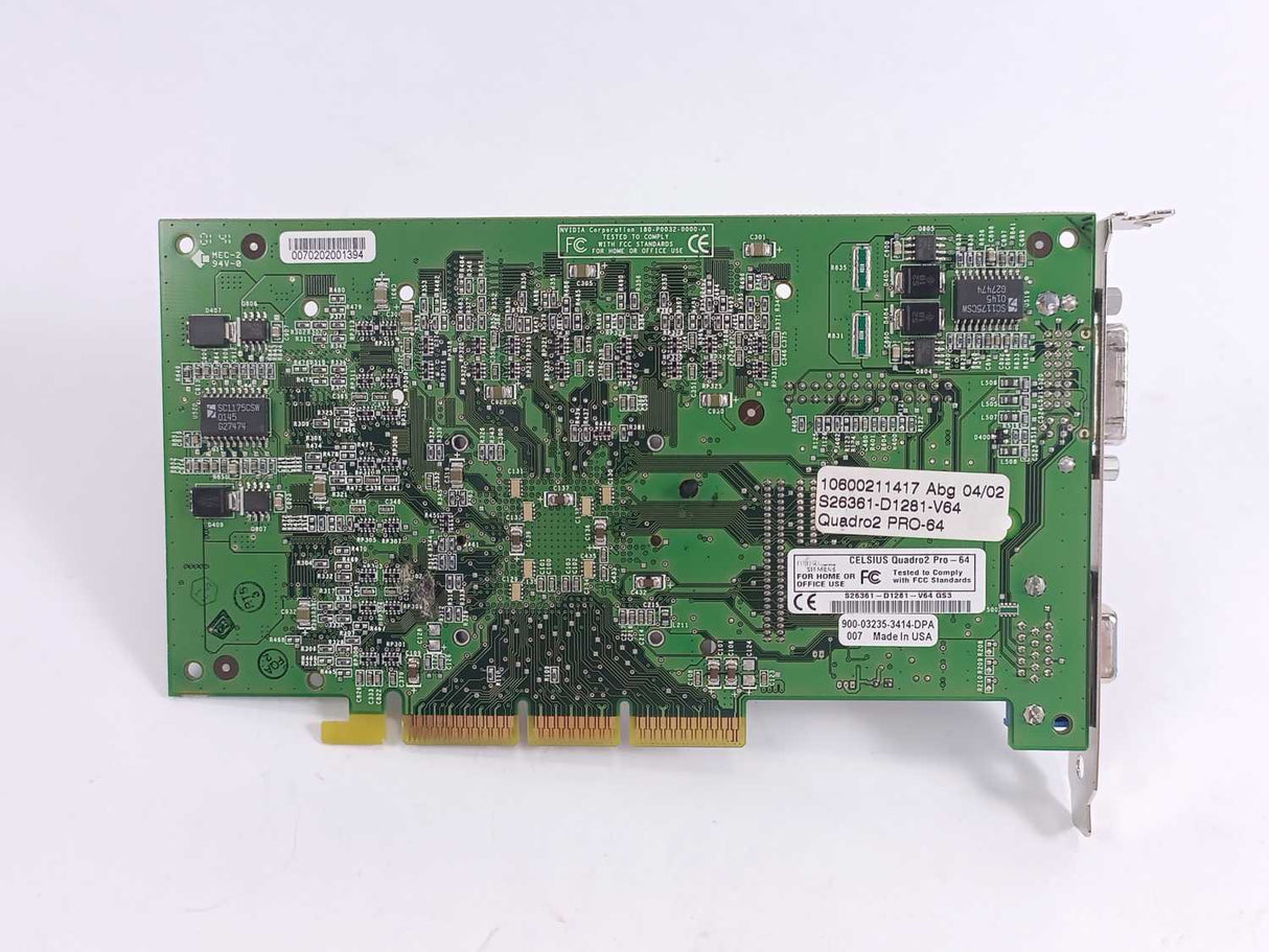 NVIDIA 180-P0032-0000-A Quadro2 PRO-64 DDR Workstation Graphics Card
