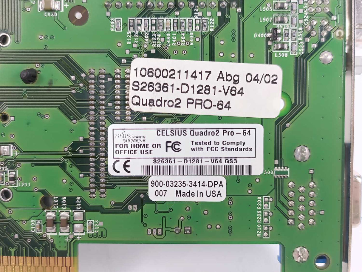 NVIDIA 180-P0032-0000-A Quadro2 PRO-64 DDR Workstation Graphics Card