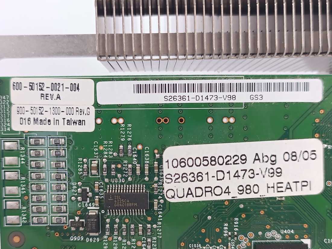 Fujitsu-Siemens 30999121017 QUADRO4_980_HEATPI Graphics Card W/ Heatpipe Assembly