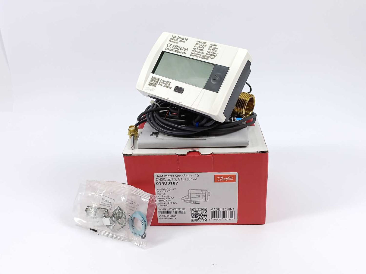 Danfoss 014U0187 SonoSelect 10 - Ultrasonic Heat Meter M-Bus DN20, g1, 130mm