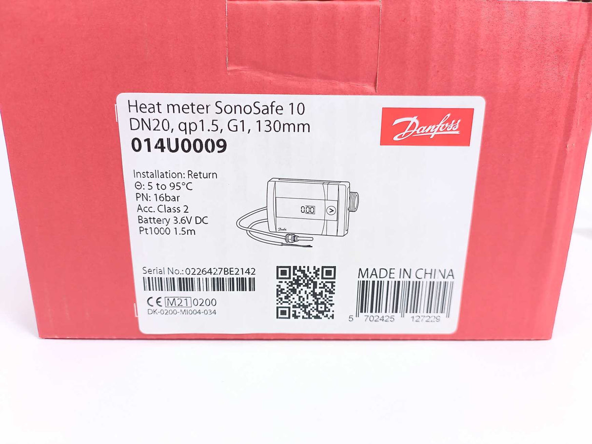 Danfoss 014U0009 Energy Meter, SonoSafe 10, DN20, 130mm