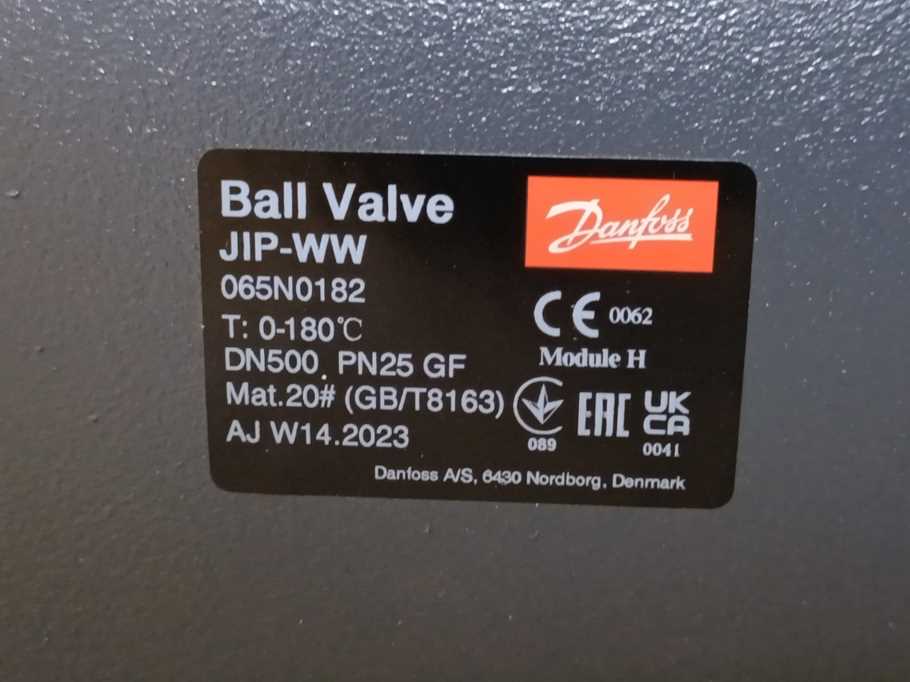 Danfoss 065N0182 JIP-WW, Ball Valve, Reduced Bore, PN 25, DN 500, Welded