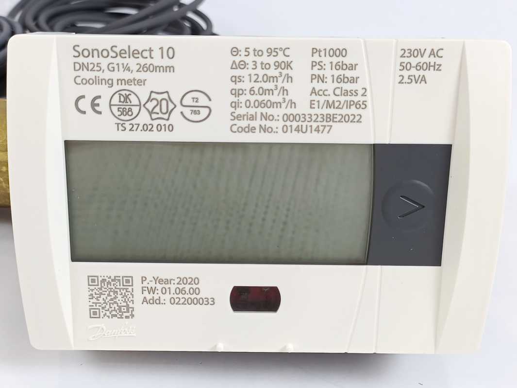Danfoss 014U1477 Energy Meter, SonoSelect 10, 260mm DN25 G1,1/4