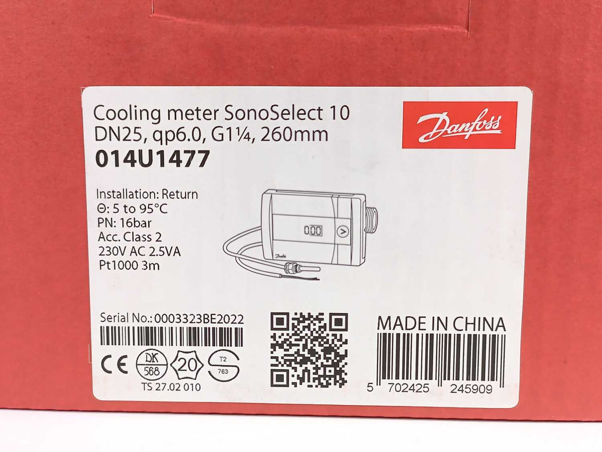 Danfoss 014U1477 Energy Meter, SonoSelect 10, 260mm DN25 G1,1/4