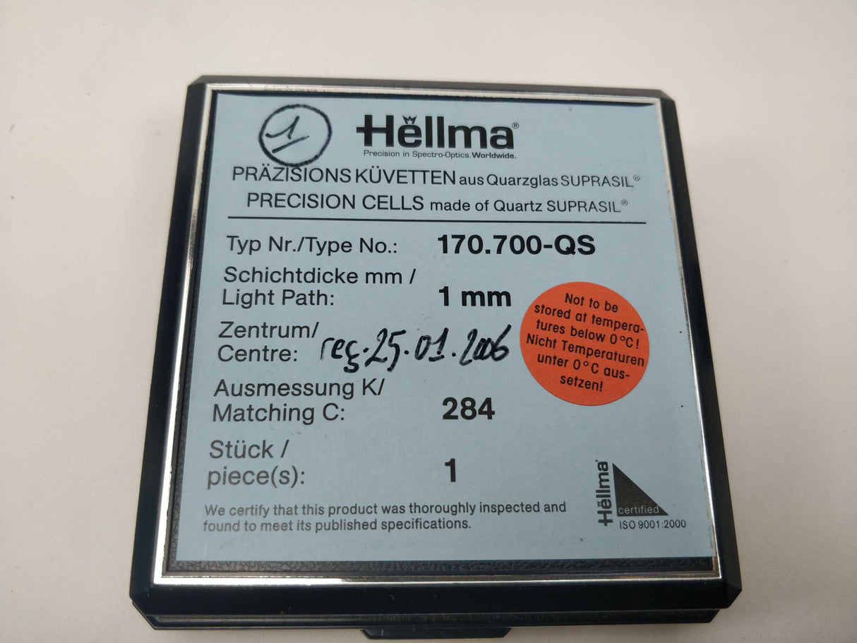 Helma 170.700-QS Cell for Flow-Through Measurements 1 mm