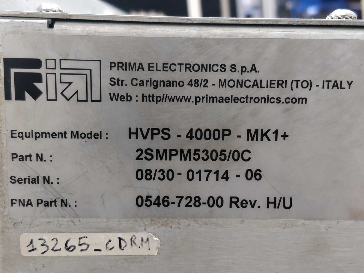 Prima Electronics HVPS-4000P-MK1+ 2SMPM5305/0C 0546-728-00
