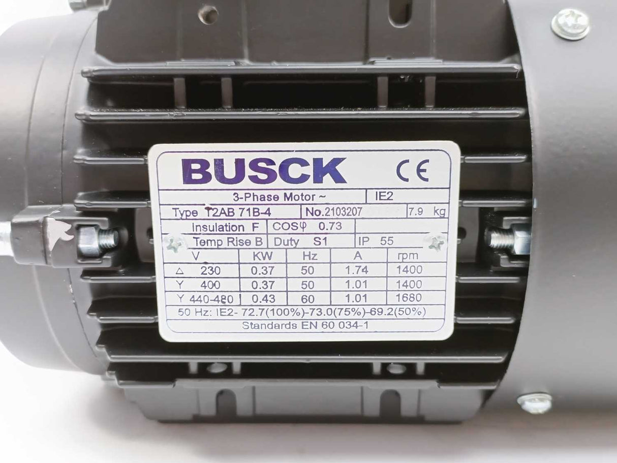 BUSCK 2103207 0789 T2AB 71B-4 3-Phase Motor