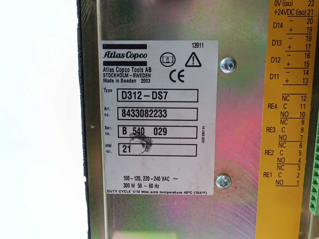 Atlas Copco 8433082233 D312-DS7 Controller Drive Unit