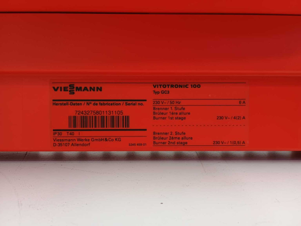 Viessmann 7243275 Vitotronic 100 GC3 Boiler Control Unit