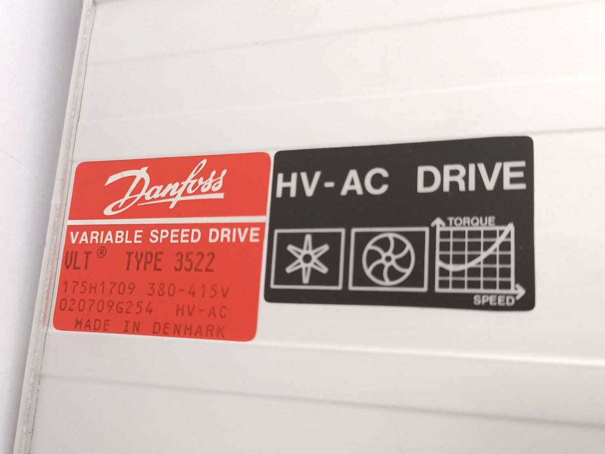 Danfoss 175H1709 VLT TYPE 3522 VARIABLE SPEED DRIVE HV-AC DRIVE