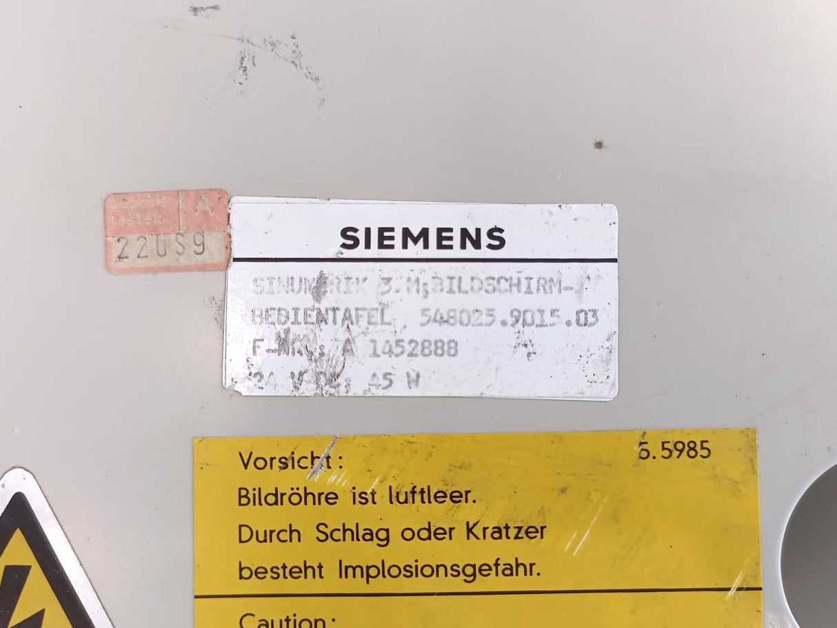 Siemens 548025.9015.03 SINUMERIK 3 Operator Panel