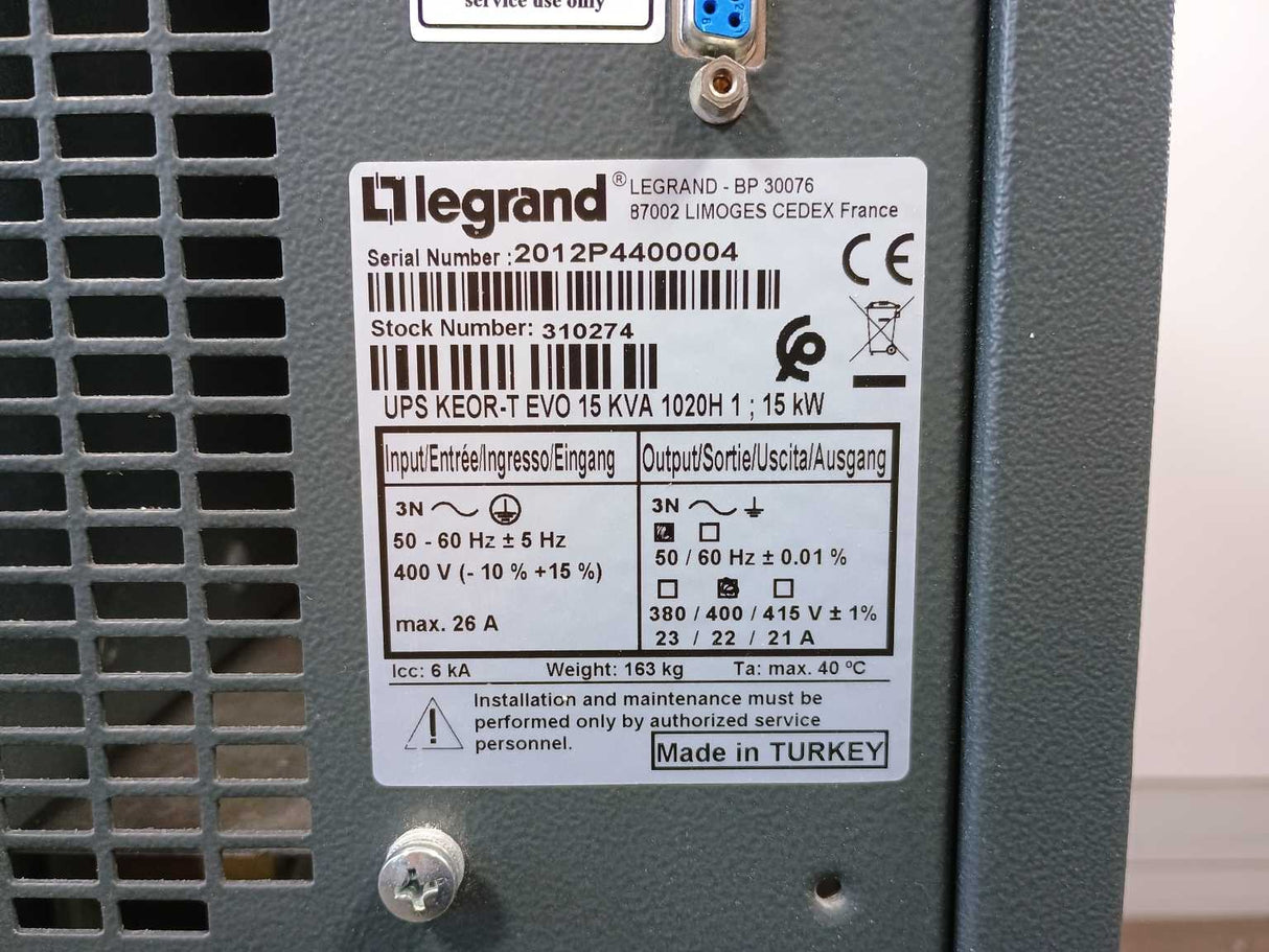 Legrand 310274 UPS KEOR-T EVO 15KVA