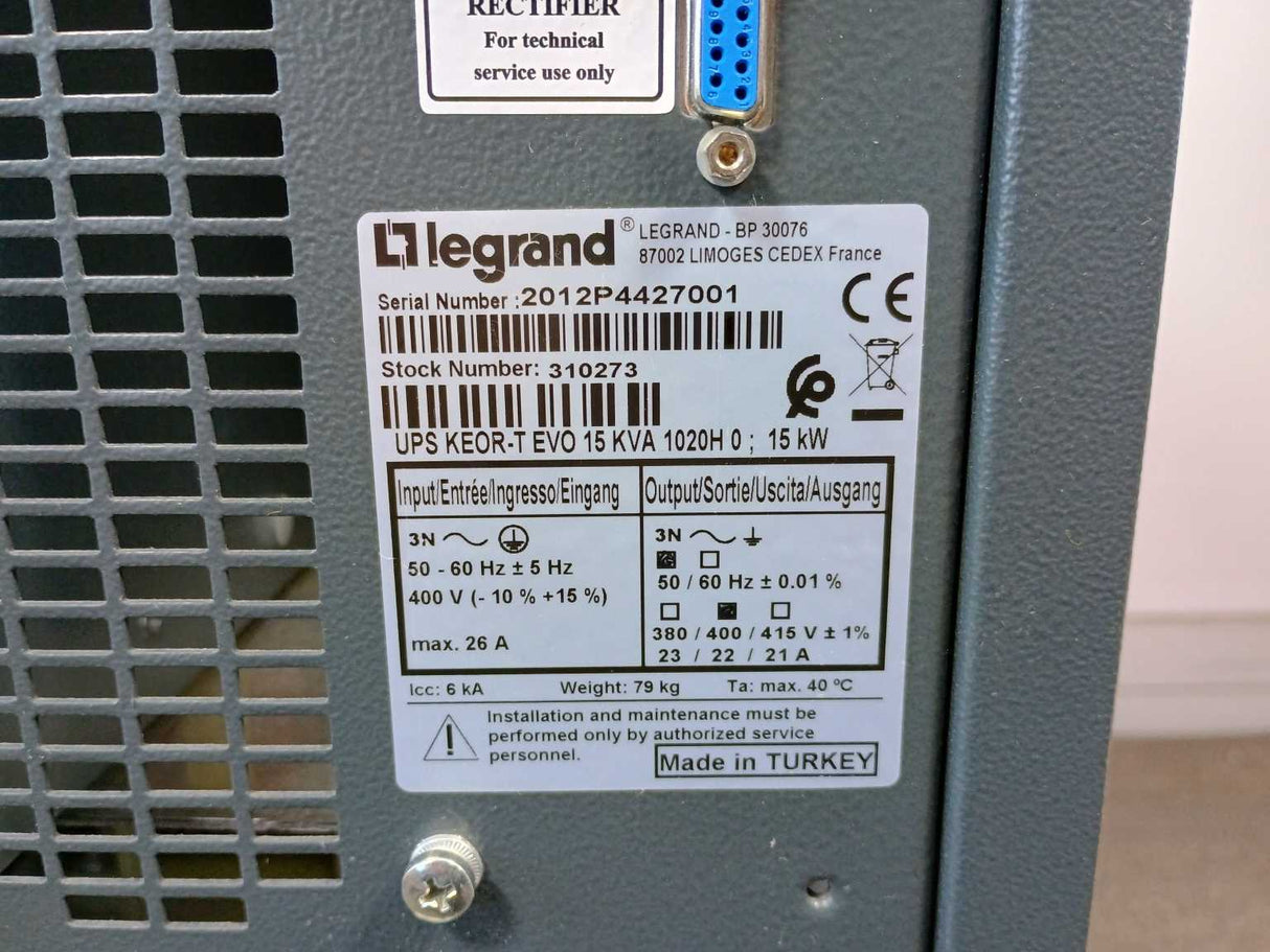 Legrand 310273 UPS KEOR-T EVO 15KVA, 15kW, display defective