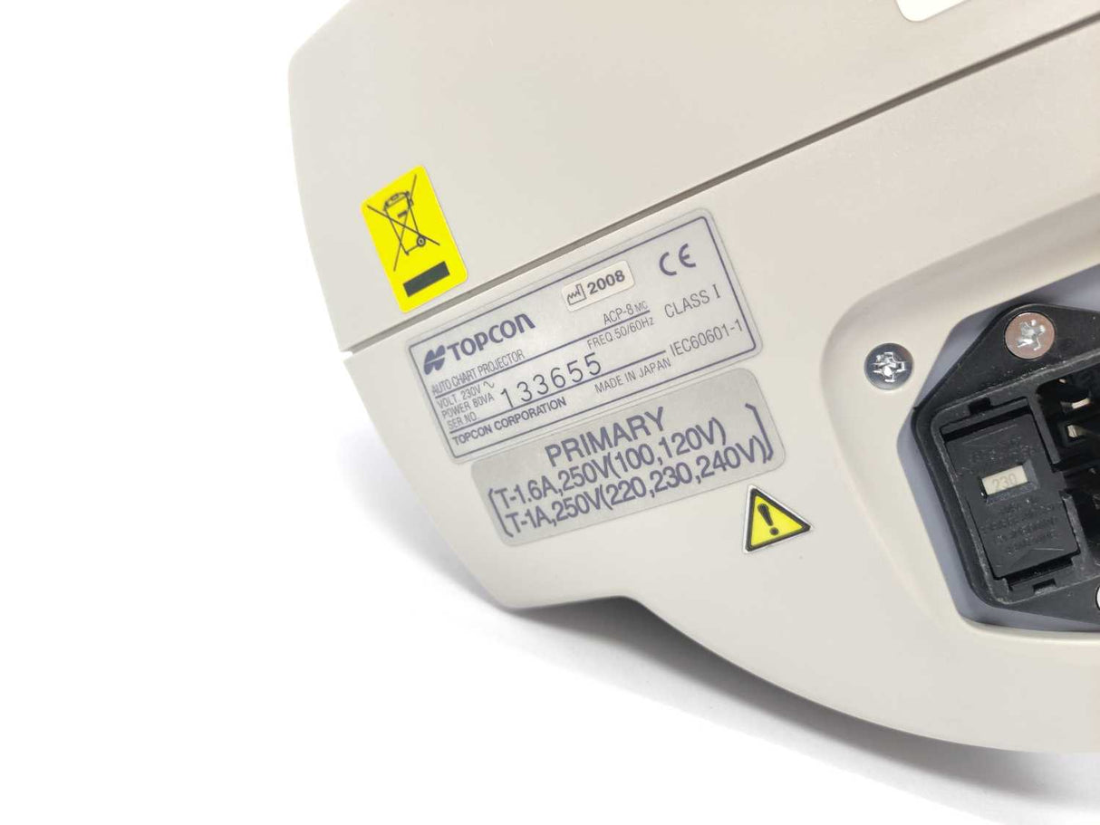 TOPCON ACP-8 Auto Chart Projector. For Spare Parts, has mecanical dammage.