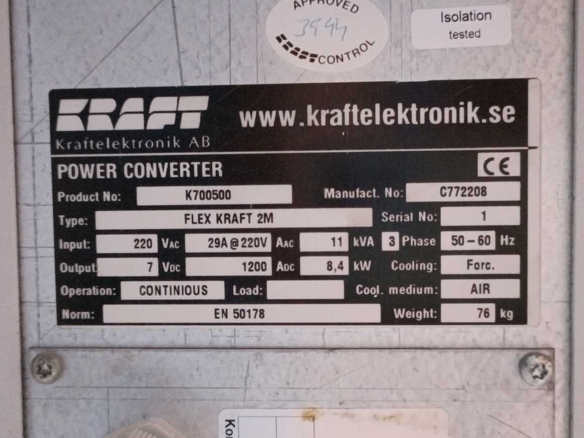 Kraft Powercon FLEX KRAFT 2M DC Power converter, 0-60V, 0-15kW K700500