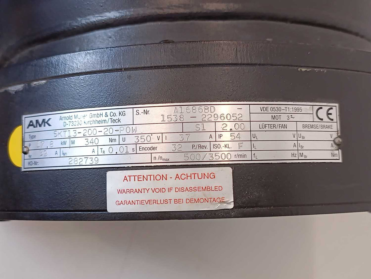 AMK SKT13-200-20-POW 282739 17,8kW Hollow Shaft Motor