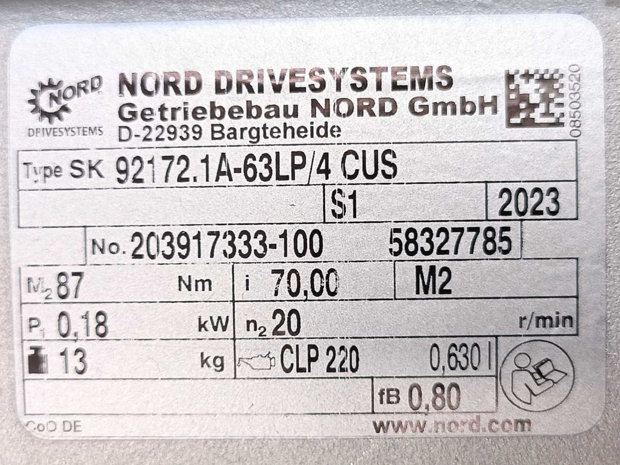 NORD Drivesystems SK92172.1A-63LP/4CUS Bevel geared motor incl. SK63LP/4 CUS
