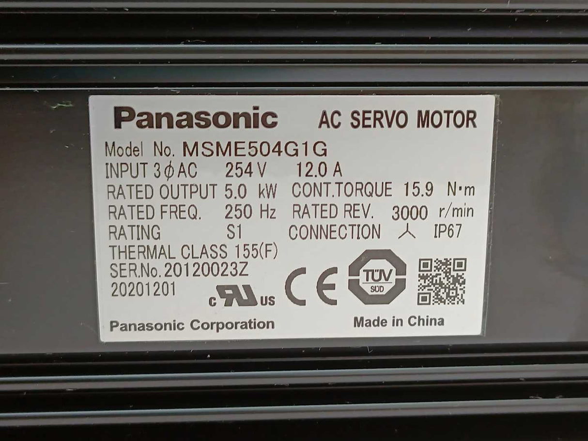 Panasonic  MSME504G1G MINAS A5 Family Servo Motor