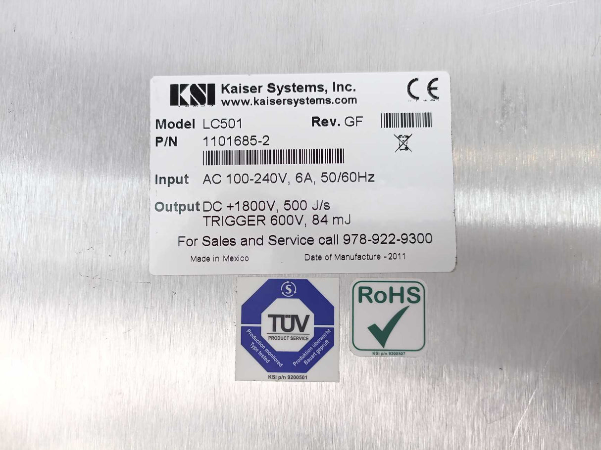 Kaiser Systems Inc. 1101685-2 Capacitor Charging Power Supply LC501