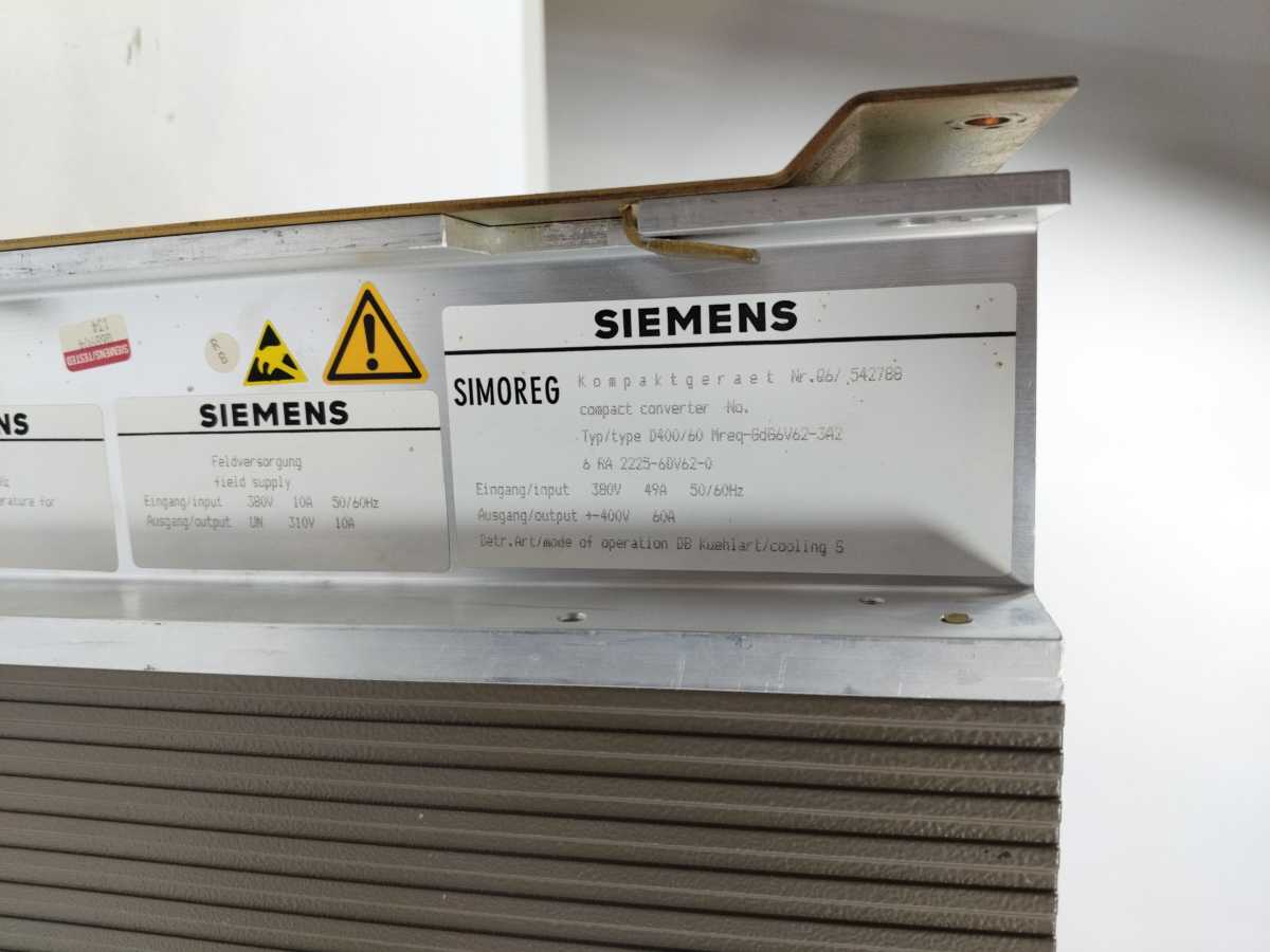Siemens 6RA2225-6DV62-0 Compact Converter D400/60 Mreq-GdG6V62-3A2
