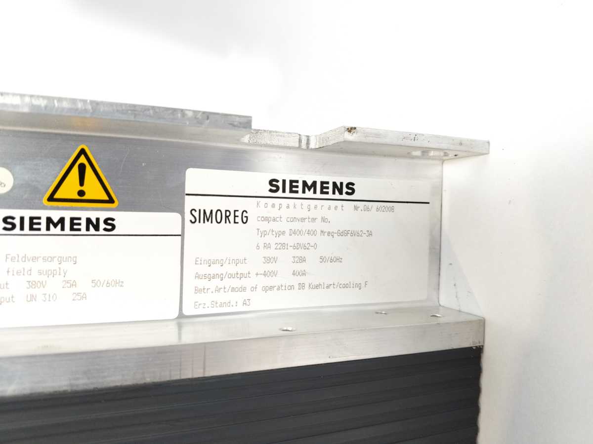 Siemens 6RA2281-6DV62-0 MREQ-GDGF6V62-3A Simoreg Compact Converter