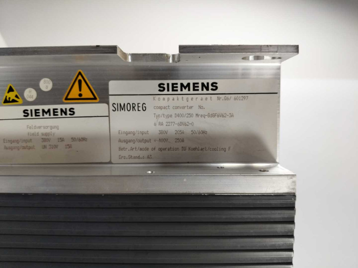 Siemens 6RA2277-6DV62-0 MREQ-GDGF6V62-3A Simoreg Compact Converter