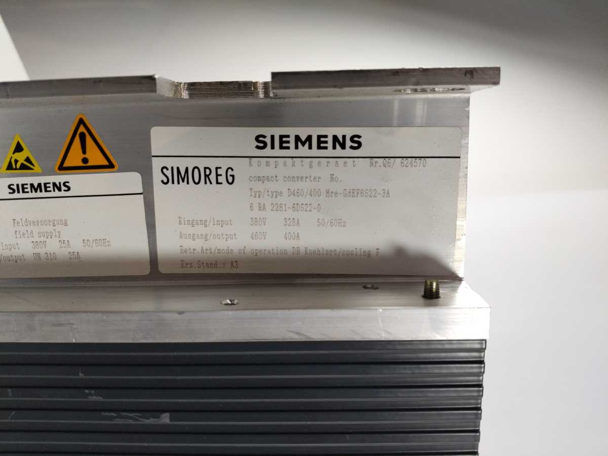Siemens 6RA2281-6DS22-0 MRE-GDEF6S22-3A Simoreg Compact Converter