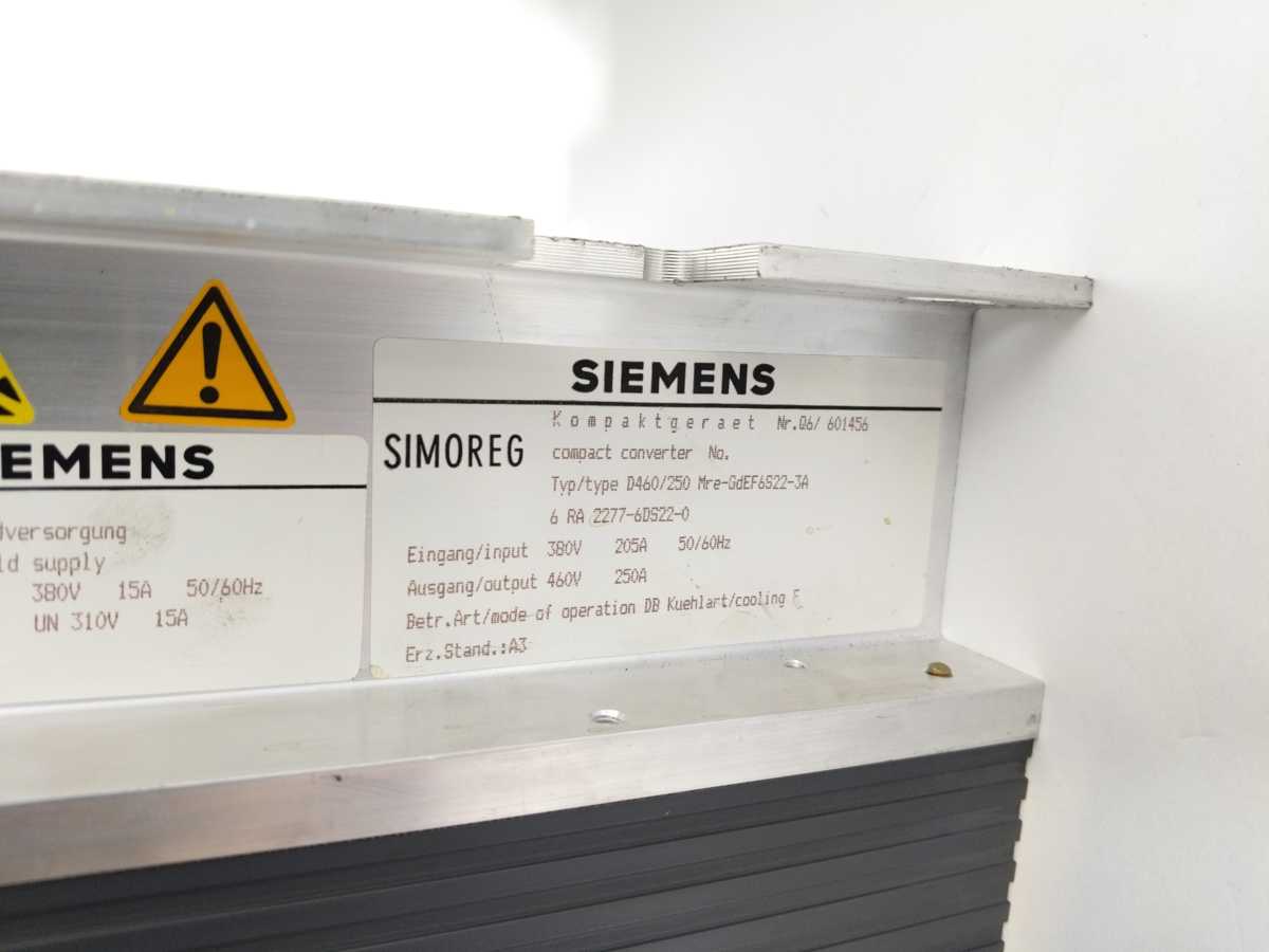 Siemens 6RA2277-6DS22-0 MRE-GDEF6S22-3A Simoreg Compact Converter