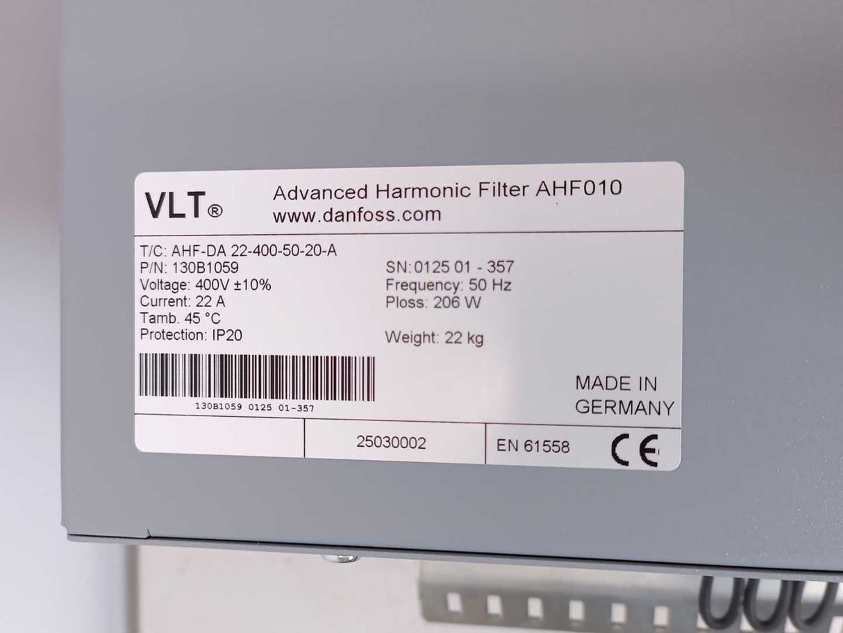 Danfoss 130B1059 AHF-DA-022-400-50-20-A Advanced Harmonic Filter AHF010