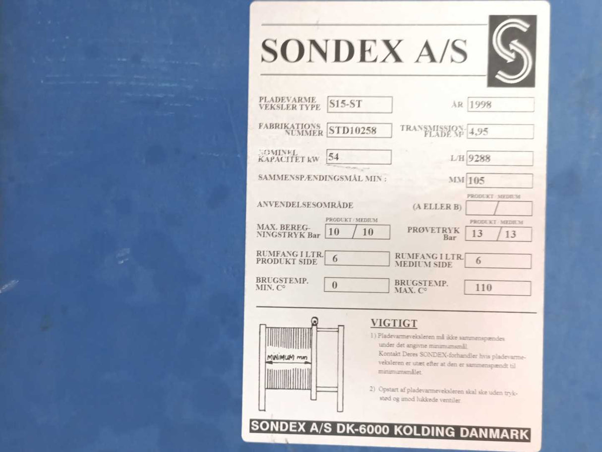 Sondex S15-ST Industrial Plate Heat Exchanger