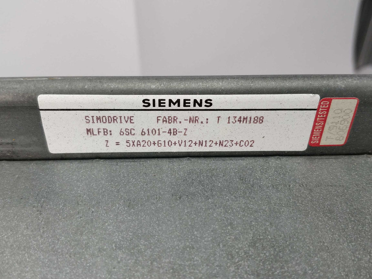 Siemens 6SC6101-4B-Z Simodrive Z=5XA20+G10XV12+N12+N23+C02