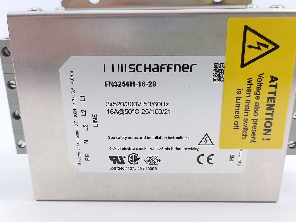 SCHAFFNER FN3256H-16-29 Power Line Filters 16A 3-Phase Filter