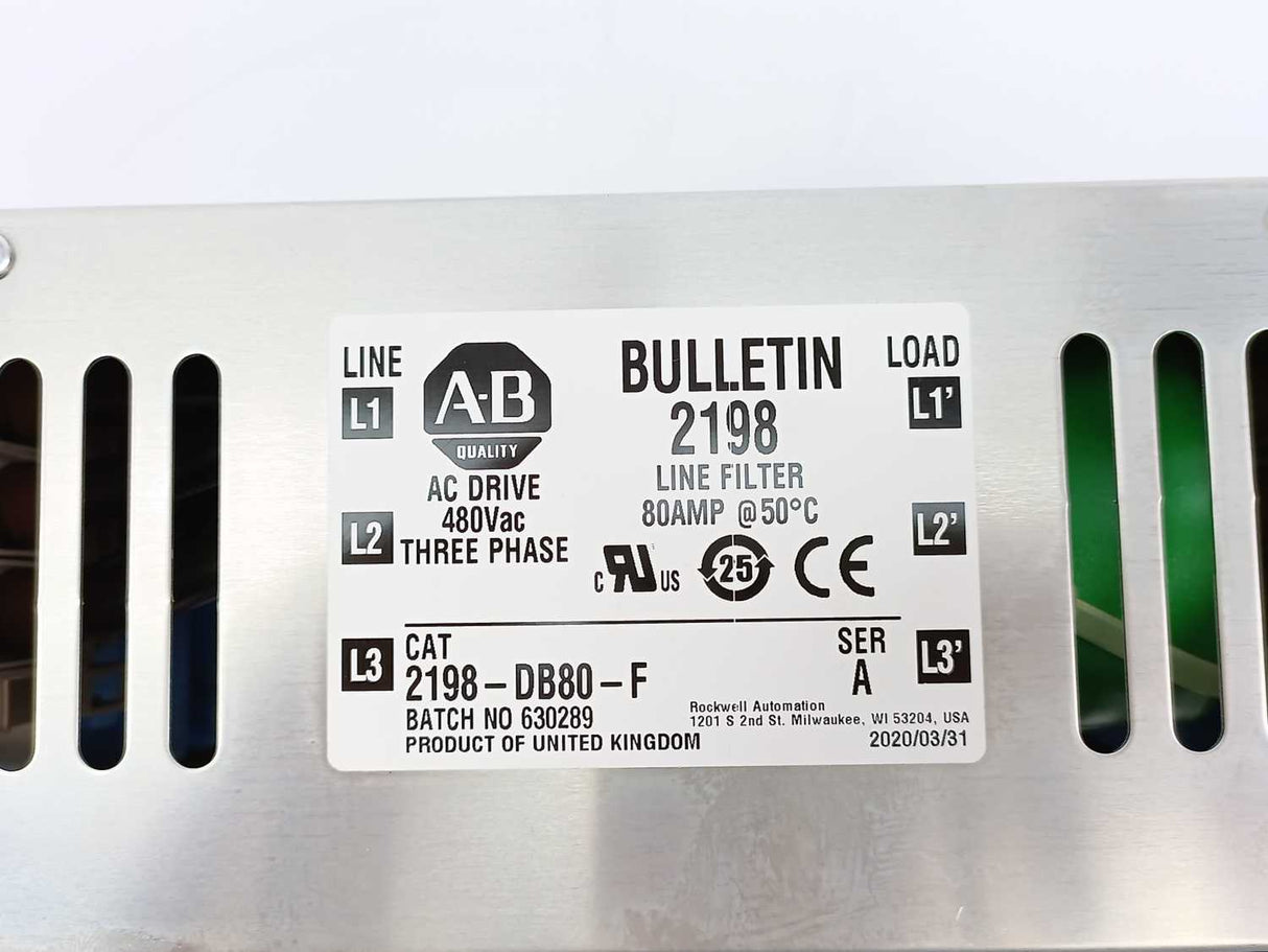 AB 2198-DB80-F Line Filter 80Amp @50C