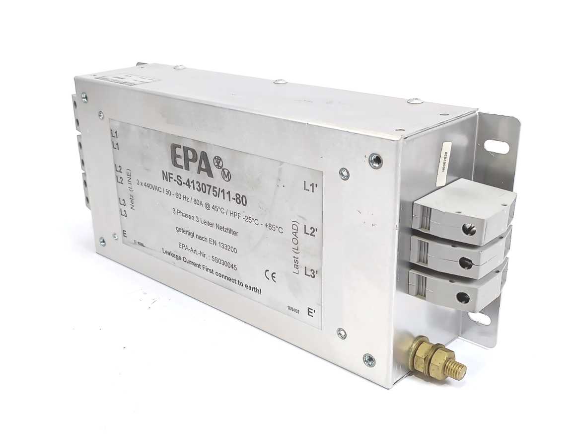 EPA NF-S-413075/11-80 3-Phase Line Filter