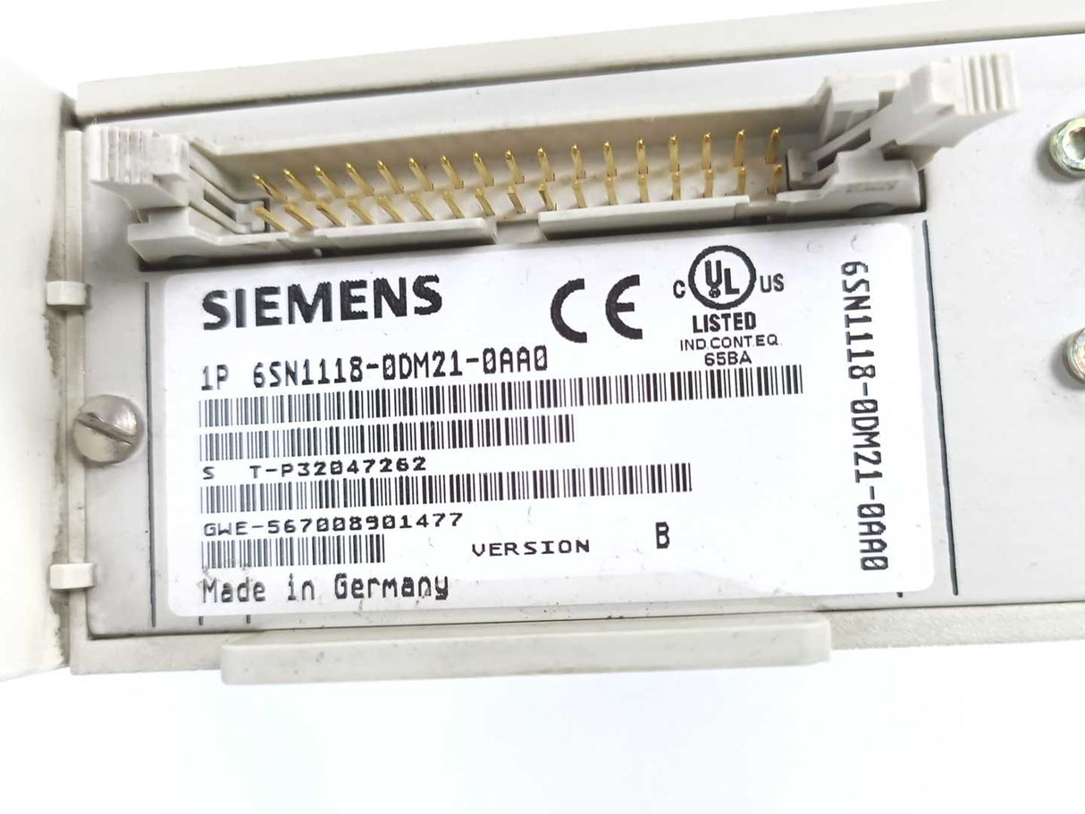 Siemens 6SN1118-0DM21-0AA0 Simodrive w/ 6SN1123-1AA00-0BA1