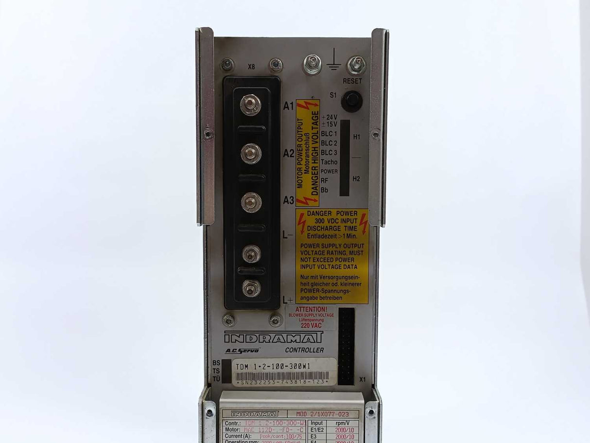Indramat TDM1.2-100-300-W1/220 A.C. Servo Controller