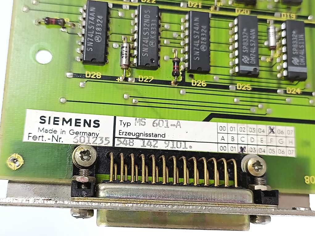 Siemens 548 142 9101. MS 601-A Control Board