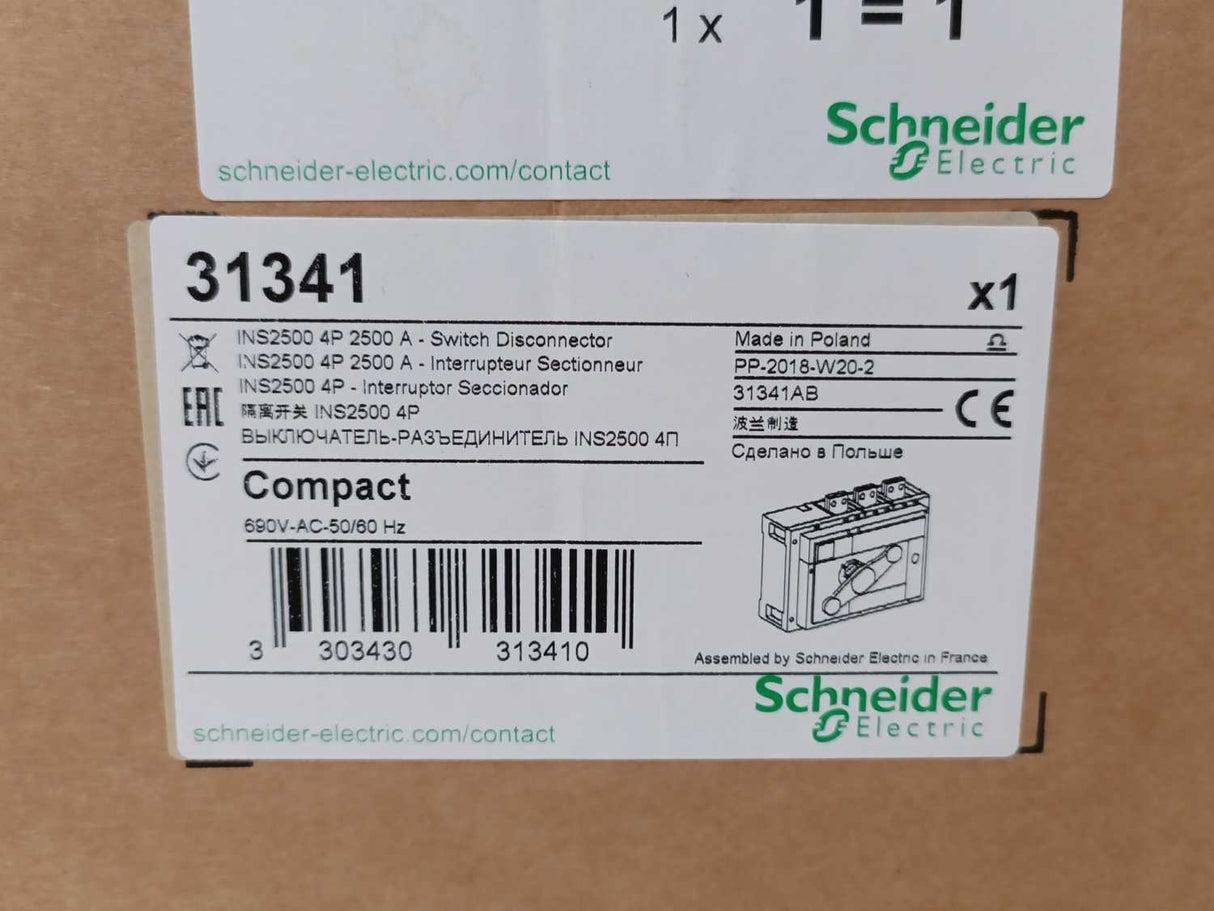 Schneider Electric 31341 Compact INS 2500 Switch Disconnector INS2000/2500