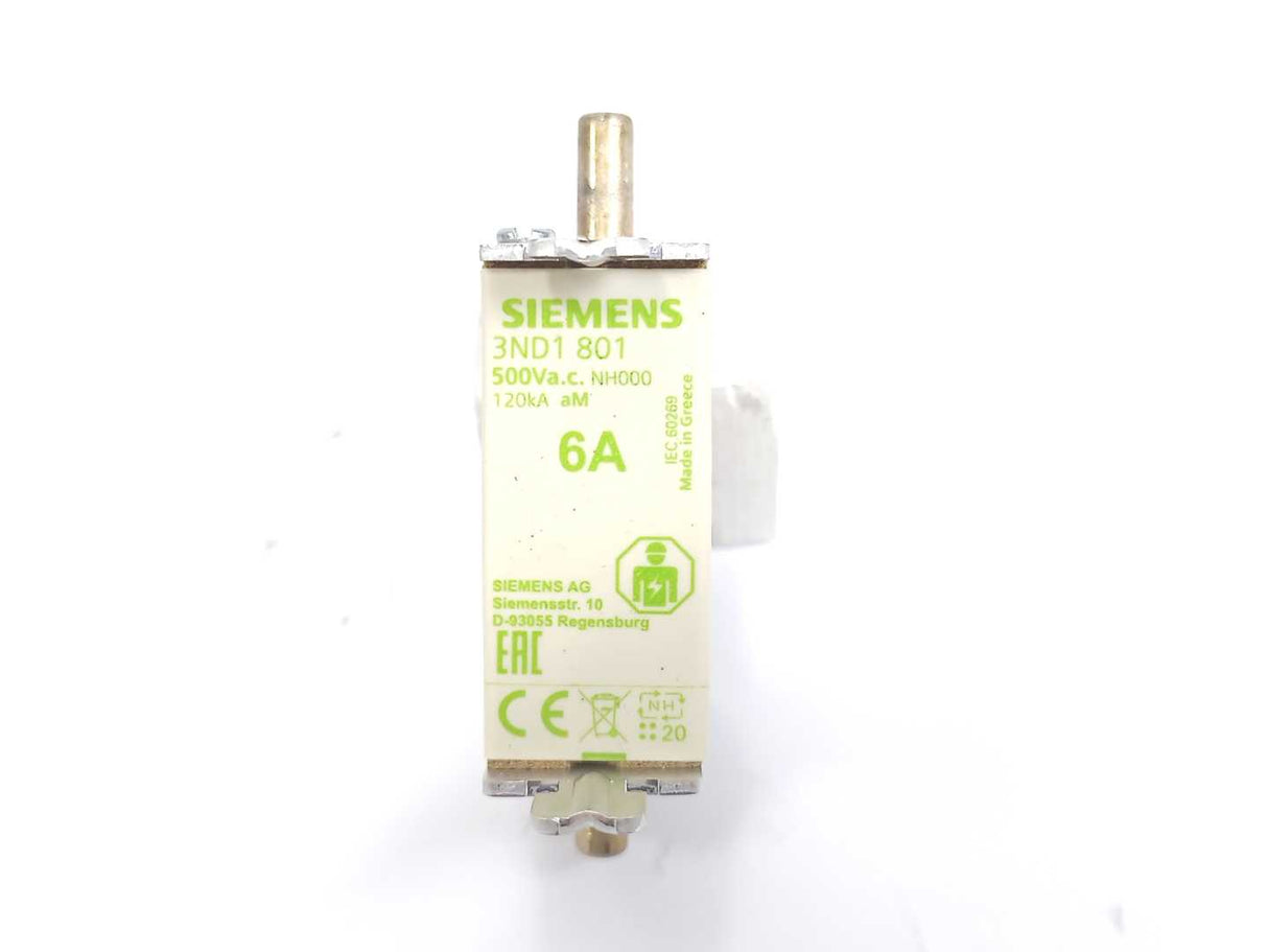 Siemens 3ND1 801 LV HRC Fuse-Link Fusible 500V, Batch of 5pcs