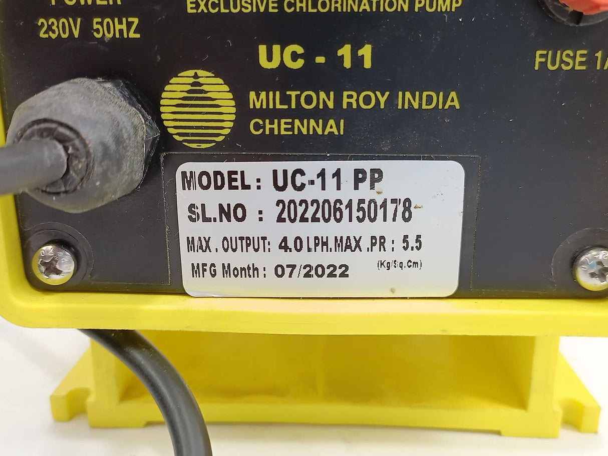 MILTON ROY UC-11 PP UNICHLOR Exclusive Chlorine Pump